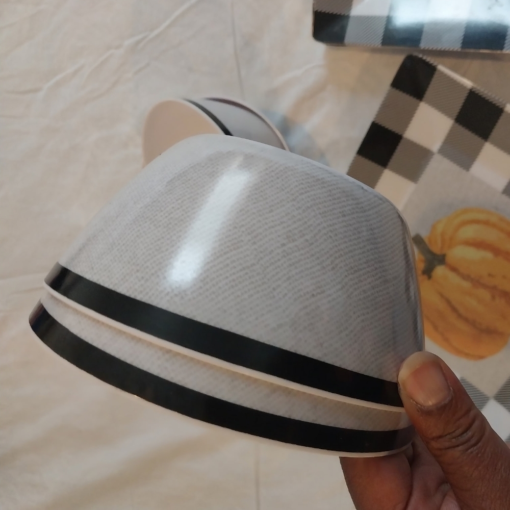 Buffalo Check Pumpkin Dinnerware Set - Picture 3 of 3
